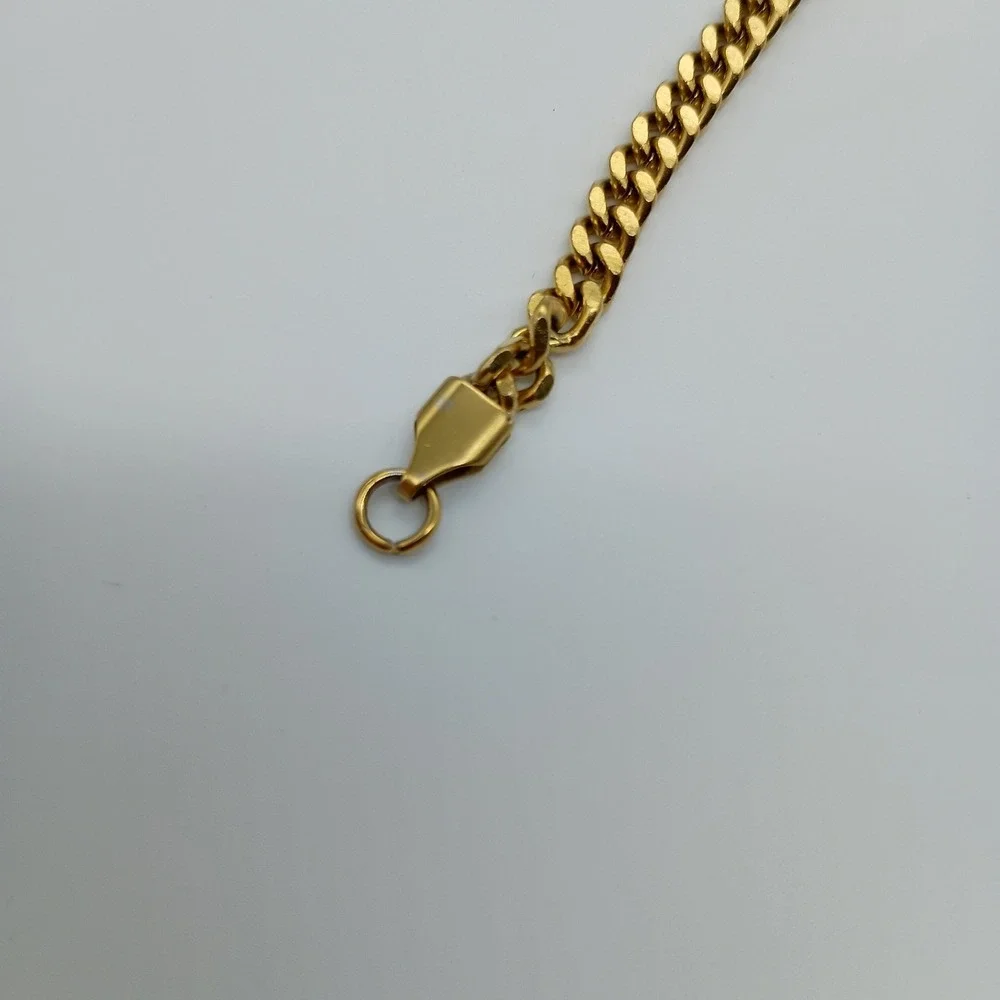 Ice‎ Mob Gold-Tone Cuban Link Chain 20 Inch Iced Out Ankh Cross Pendant Necklace